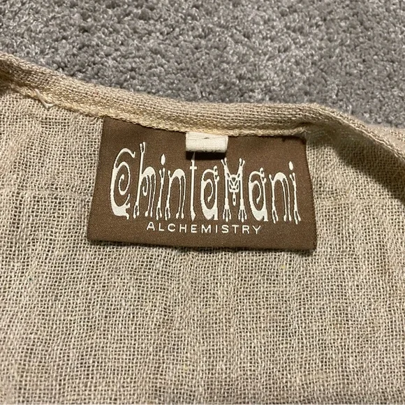 Chinta Mani Alchemi Tunic Womens Small 100% Cotton Beige Bohemian - Picture 8 of 15